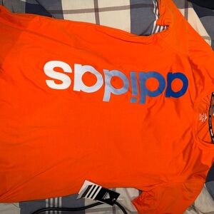 Adidas Kids Orange T-Shirt boys Large NWT